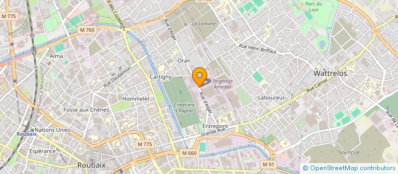 localisation de l'entreprise G.D.L.T.  ROUBAIX