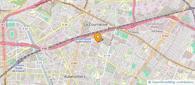 localisation de l'entreprise G.F.A CONSTRUCTION à LA COURNEUVE