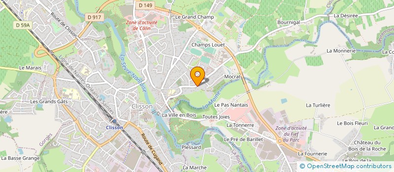 localisation de l'entreprise G.F.A. VIGNES DE SEVRE  MONNIERES