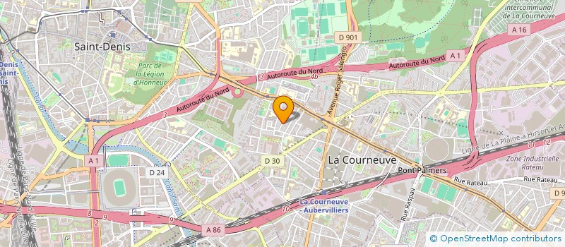 localisation de l'entreprise G.G. EXPO EXPRESS à LA COURNEUVE