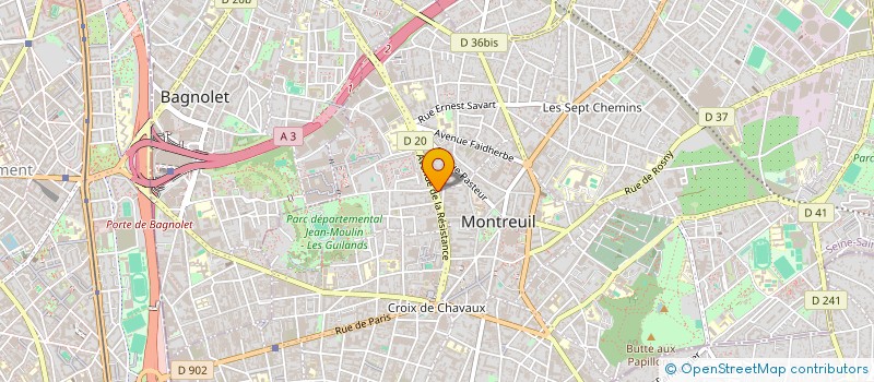 localisation de l'entreprise G.I.F. GESTION ILE DE FRANCE à MONTREUIL