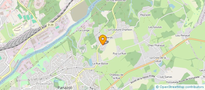 localisation de l'entreprise G.J.B. à LIMOGES