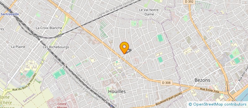 localisation de l'entreprise G.L.P.  HOUILLES