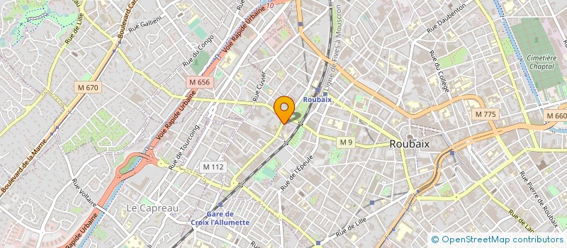 localisation de l'entreprise G.M DISTRIBUTION à ROUBAIX