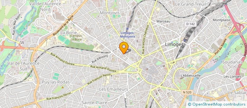 localisation de l'entreprise G.M.FINANCES à LIMOGES