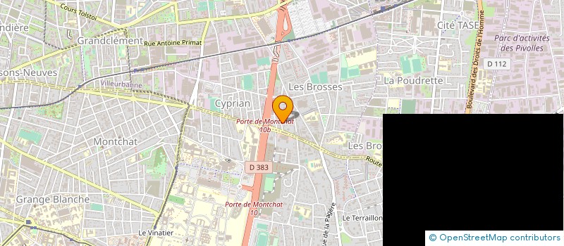 localisation de l'entreprise G.P.C.  VILLEURBANNE