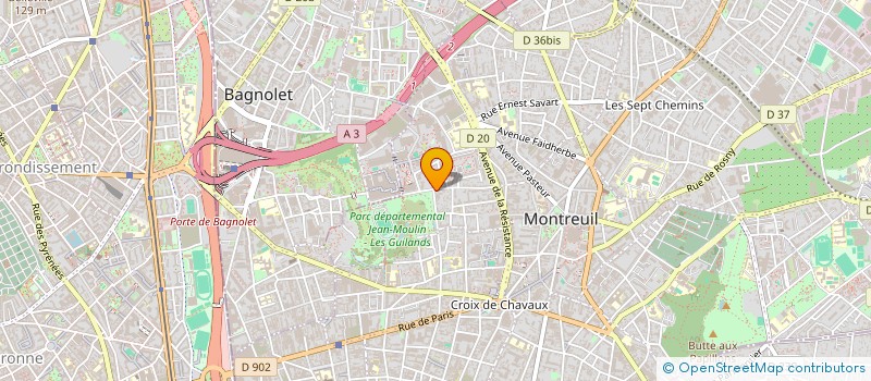 localisation de l'entreprise G.P.F. à MONTREUIL