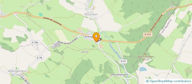 localisation de l'entreprise G.P. ROUTES  DOURNON