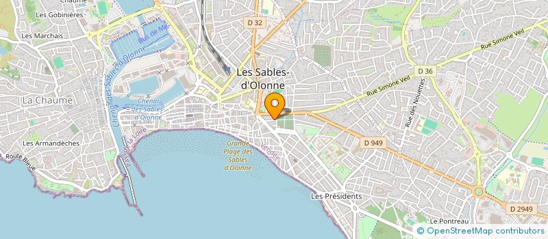 localisation de l'entreprise G.R. IMMOBILIER à LES SABLES D'OLONNE