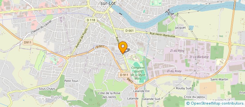 localisation de l'entreprise G.S.V.  VILLENEUVE-SUR-LOT