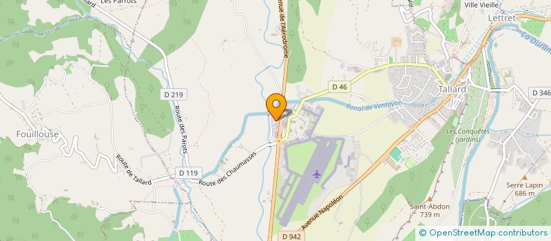 localisation de l'entreprise G.T.A.  TALLARD