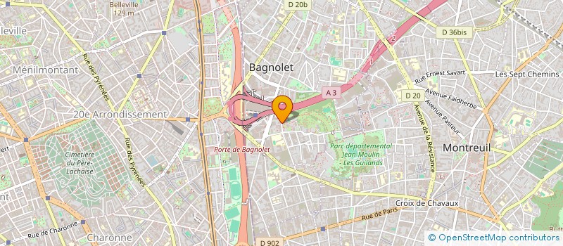 localisation de l'entreprise G T B à BAGNOLET