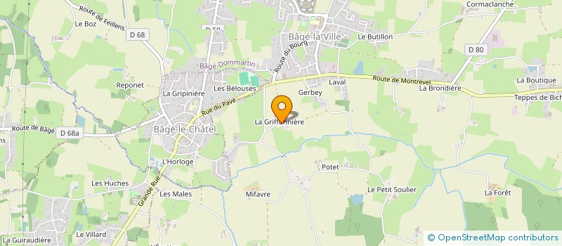localisation de l'entreprise G.T.D. VINCI à BAGE-DOMMARTIN