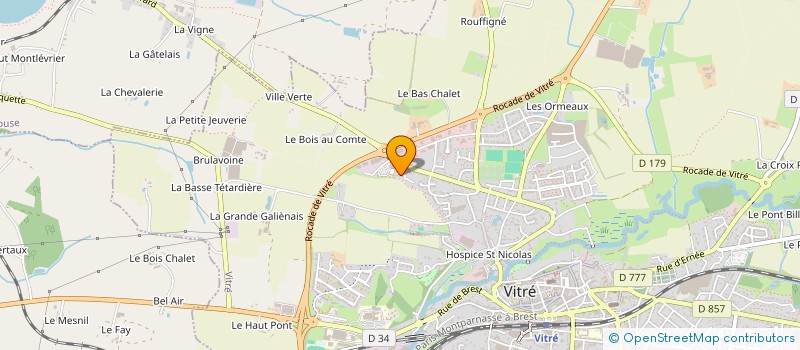 localisation de l'entreprise G.T. ENSEIGNES  VITRE