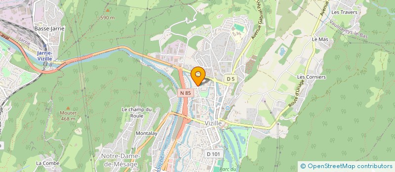 localisation de l'entreprise G.T.V.(GENERALE TEXTILE DE VIZILLE) à VIZILLE