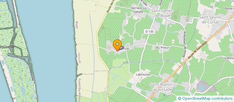 localisation de l'entreprise G TOITURE  SAINT-GENES-DE-BLAYE