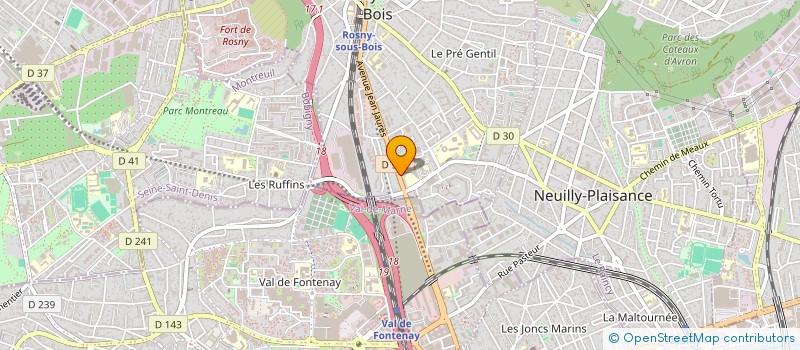 localisation de l'entreprise G WORK à ROSNY-SOUS-BOIS