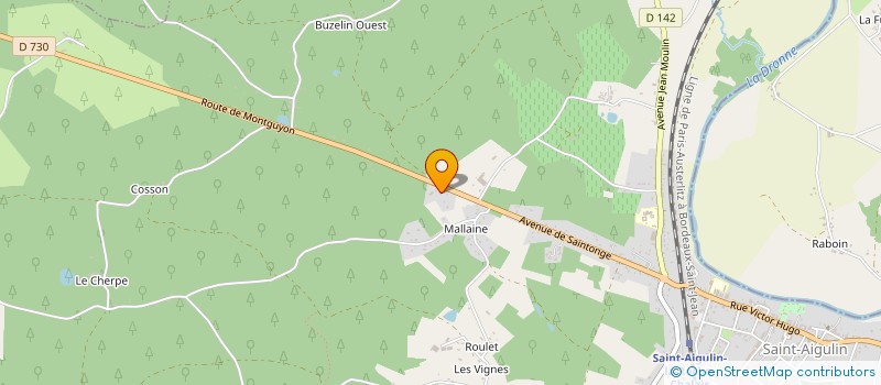 localisation de l'entreprise GA ELECTRICITE  SAINT-AIGULIN