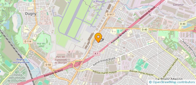 localisation de l'entreprise GA IMMOB à LE BLANC-MESNIL