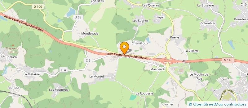 localisation de l'entreprise GA'M AUTO à SAINT-SULPICE-LE-GUERETOIS