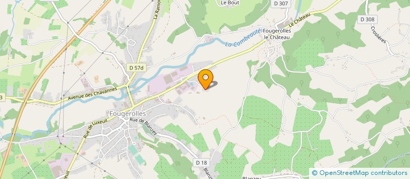 localisation de l'entreprise GAEC AGREE DE LA COMBEAUTE à FOUGEROLLES-SAINT-VALBERT