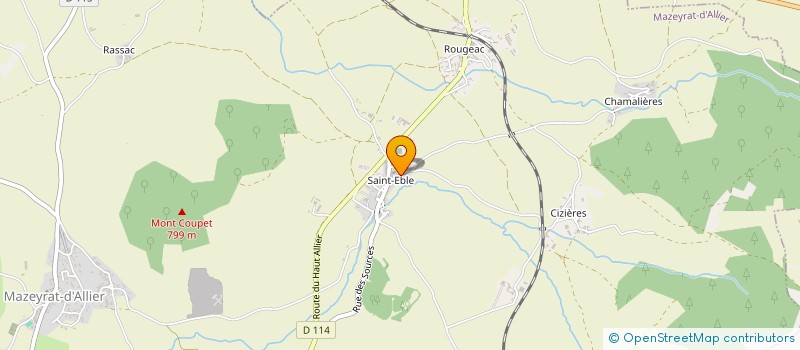 localisation de l'entreprise GAEC AGREE LE PAS DU LOUP  MAZEYRAT D ALLIER