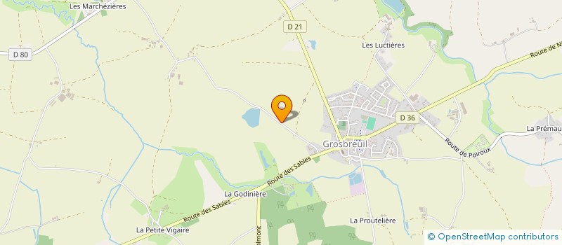 localisation de l'entreprise GAEC AU PIED DU CLOCHER à GROSBREUIL