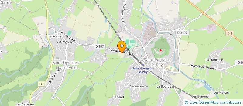 localisation de l'entreprise GAEC AU PUY DE LEGUMES  SAINT-ROMAIN-LE-PUY