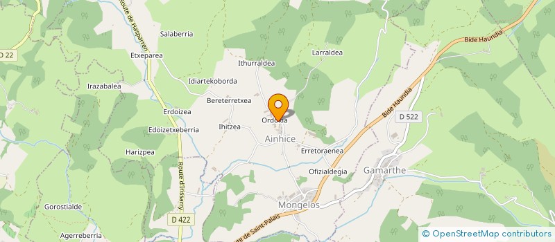 localisation de l'entreprise GAEC BAXOA  AINHICE-MONGELOS