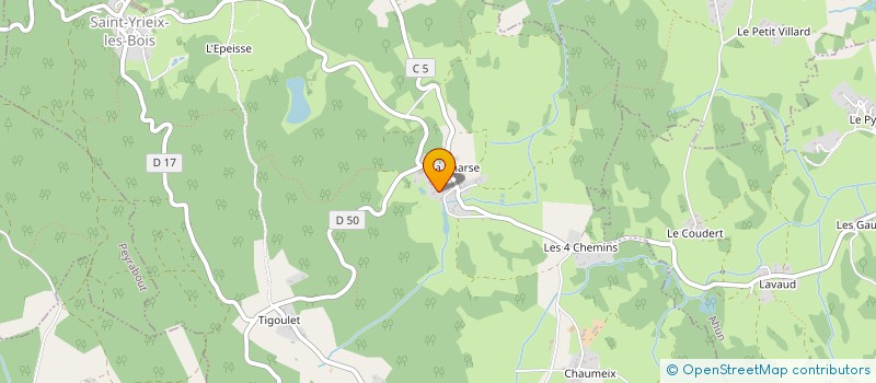 localisation de l'entreprise GAEC BERTHOUT à SAINT-YRIEIX-LES-BOIS