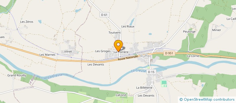 localisation de l'entreprise GAEC BORDS DE CREUSE à RUFFEC