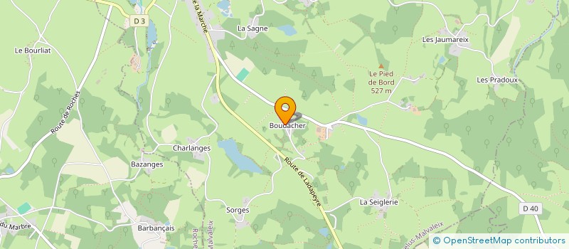 localisation de l'entreprise GAEC BOUDACHER  CHATELUS-MALVALEIX