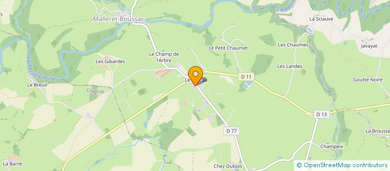 localisation de l'entreprise GAEC CARRAT ET FILS  MALLERET-BOUSSAC
