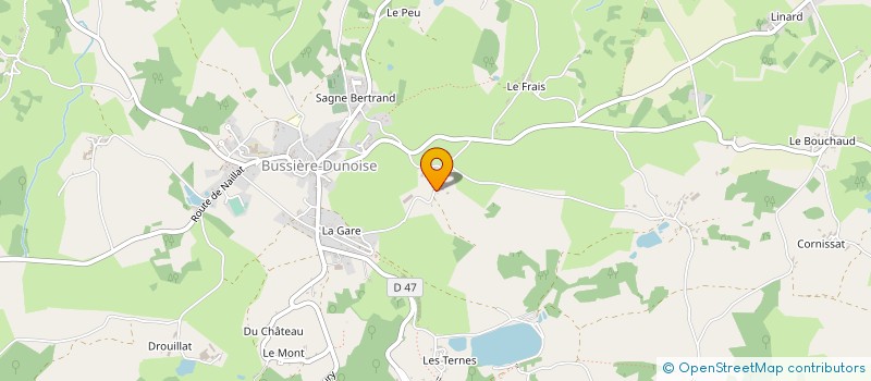 localisation de l'entreprise GAEC CHATENDEAU à BUSSIERE-DUNOISE