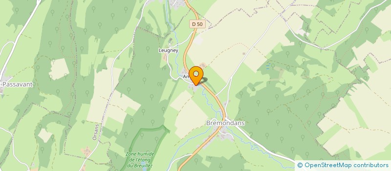 localisation de l'entreprise GAEC D'AMANS BRISEBARP à VERCEL-VILLEDIEU-LE-CAMP