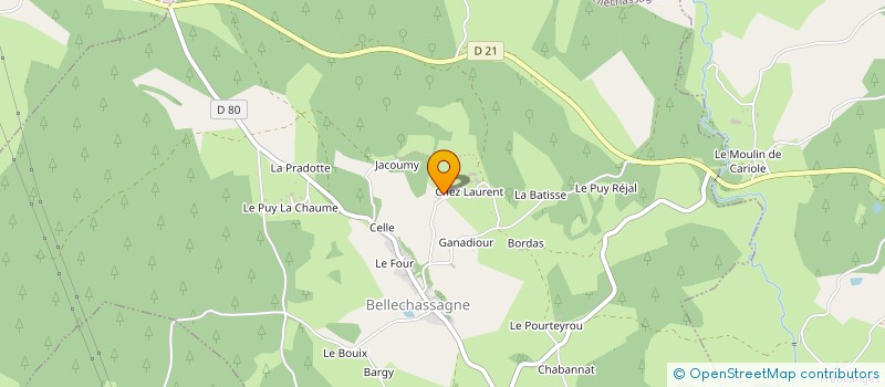 localisation de l'entreprise GAEC D'ANDRIEUX  BELLECHASSAGNE