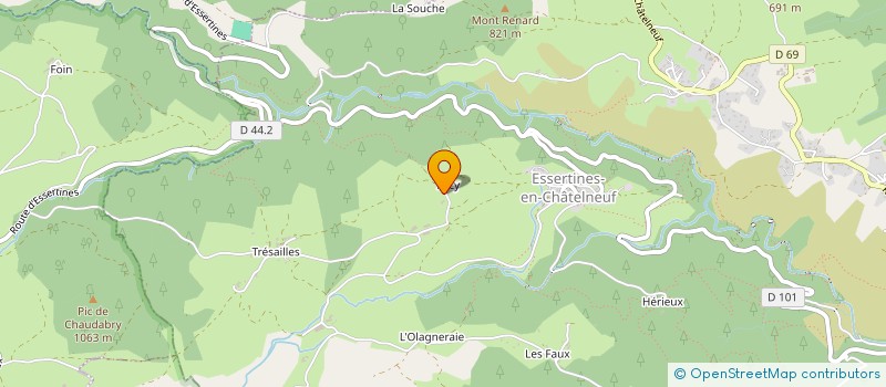 localisation de l'entreprise GAEC D'ARCY à ESSERTINES-EN-CHATELNEUF