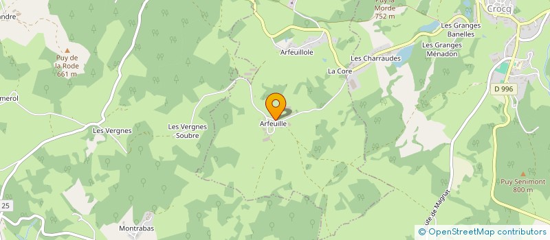 localisation de l'entreprise GAEC D'ARFEUILLE à SAINT PARDOUX D ARNET