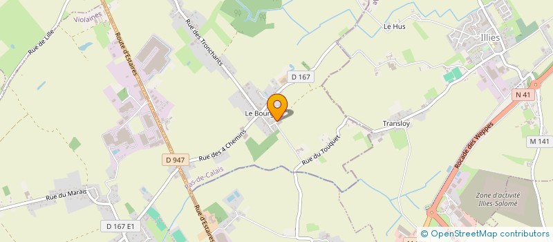 localisation de l'entreprise GAEC D'HALLUIN à LORGIES