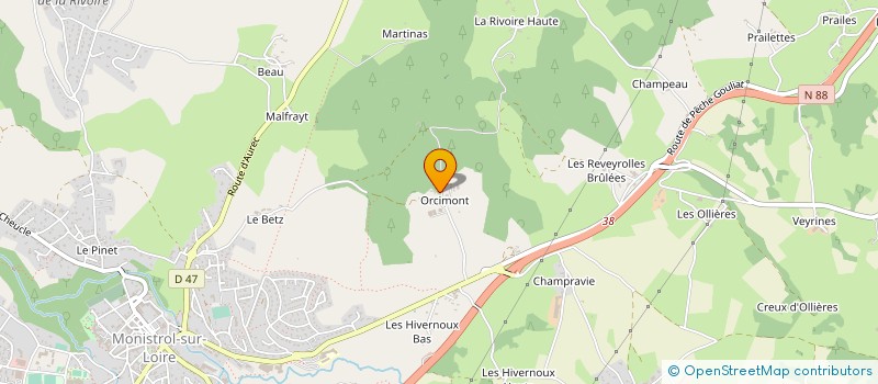 localisation de l'entreprise GAEC D'ORCIMONT à MONISTROL-SUR-LOIRE