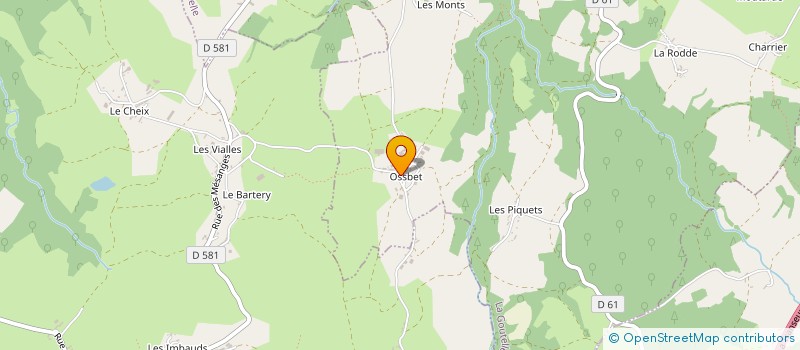 localisation de l'entreprise GAEC D'OSSEBET à LA GOUTELLE