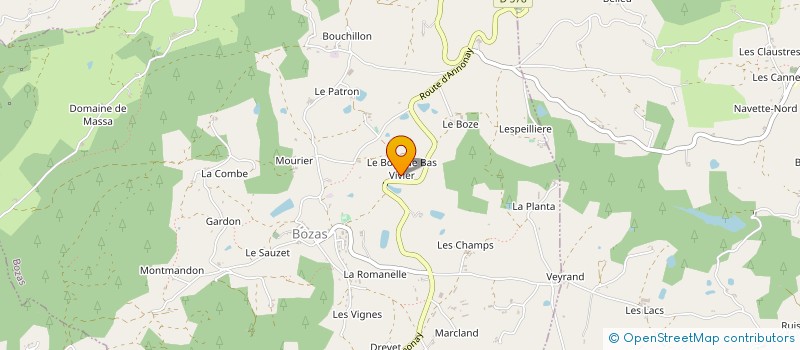 localisation de l'entreprise GAEC DE BAS VIVIER à BOZAS