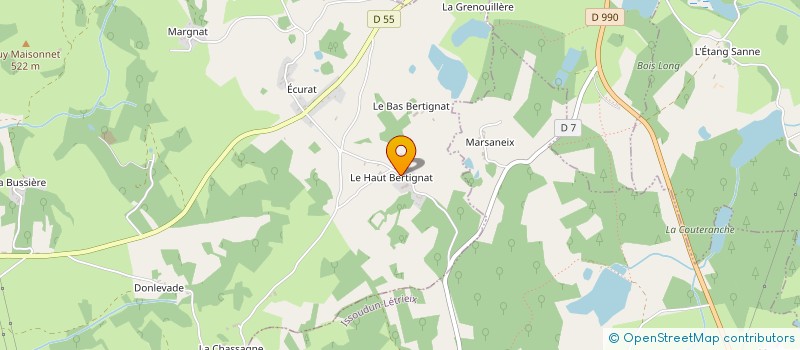 localisation de l'entreprise GAEC DE BERTIGNAT à SAINT-PARDOUX-LES-CARDS