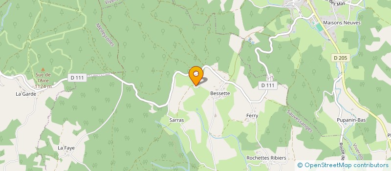 localisation de l'entreprise GAEC DE BESSETTE à SAUVESSANGES