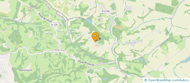 localisation de l'entreprise GAEC DE BORDE LONGUE à SIEURAS