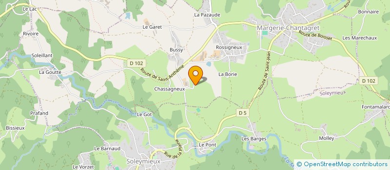 localisation de l'entreprise GAEC DE BUSSY à MARGERIE-CHANTAGRET