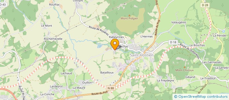 localisation de l'entreprise GAEC DE CHASTAGNIER à SAINT-HOSTIEN