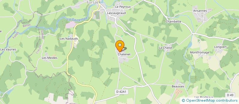 localisation de l'entreprise GAEC DE CHATENET à FURSAC