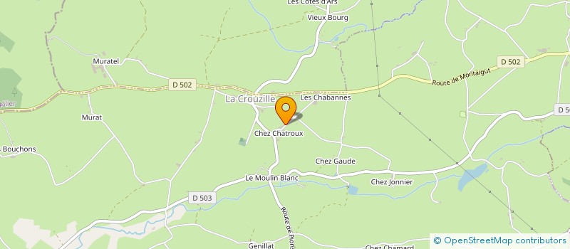 localisation de l'entreprise GAEC DE CHEZ CHATROUX  LA CROUZILLE