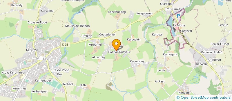 localisation de l'entreprise GAEC DE COAT AR GUEVER à MILIZAC-GUIPRONVEL